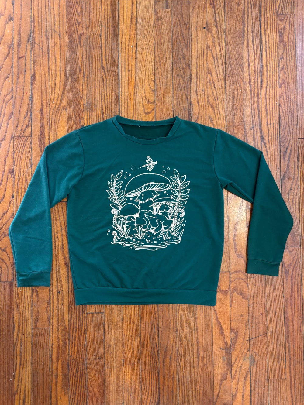 Women's Forest Green Graphic Crewneck Sweatshirt